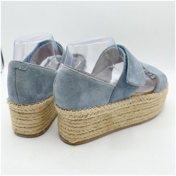 Jeffrey‎ Campbell Light Blue Suede Espadrille Platform Wedge Sandal Size 9 - Picture 7 of 14